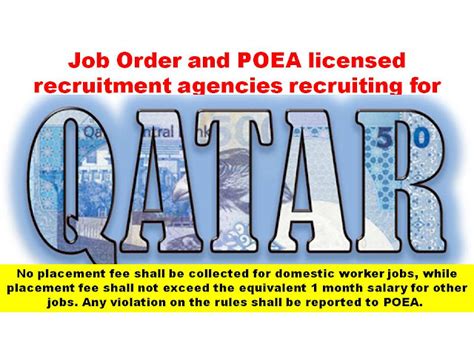 poea qatar jobs|Work, Jobs in POEA .